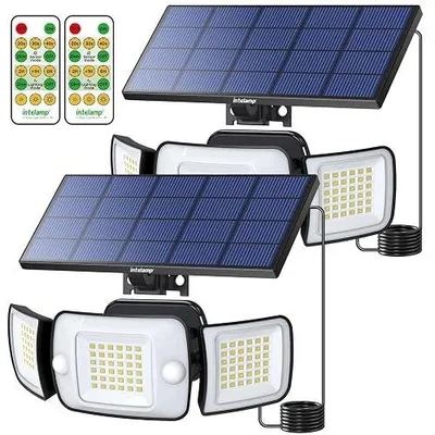 Zdjęcie produktu dla Lampa solarna zewnętrzna czujnik ruchu 1200 lm pilot zdalny