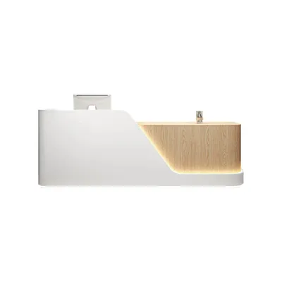 Produktbild von Bartheke, Tresen, Empfangstheke, Bartheke mit Holzmaserung, Kassentheke, Verkaufstheke für Bekleidungsgeschäfte,200*60cm/PinSeMuWenBT-200/