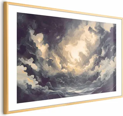 Produktbild von Posterpapier Poster - Epic Play of Light: The Sun Battling for Dominance Over the Clouds 60x40 cm Muster b-H-10054-ao-a