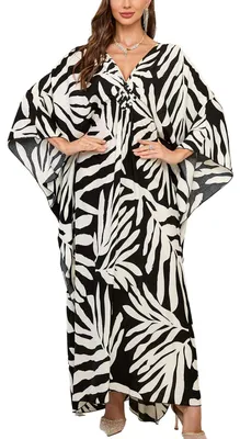 Produktbild von Solidchoice – Oversized, böhmischer Kaftan-Kleid für Badebekleidung