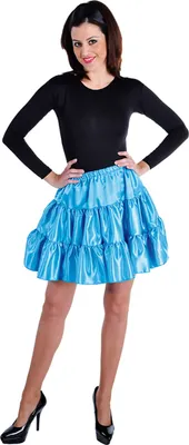 Produktbild von M211156-16-S türkis Damen Satin-Petticoat-Unterrock Gr.S