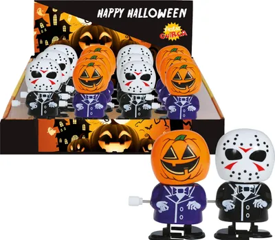 Produktbild von Halloween Aufziehbare Gruselpuppe Kürbis Maske Skelett Figur Dekoration Horror Deko Figur Desktop Spielzeug Spaß Windup Party