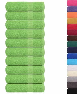 Image de vidaXL Serviettes de bain FROGN, lot de 10, vert pomme, 100 x 150 cm, 360 g/m²