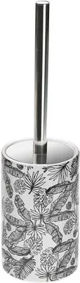 Produktbild von WC Bürstenhalter JUNGEL Schwarz Weiß H 43cm Ø 9cm Keramik Versa Home WA