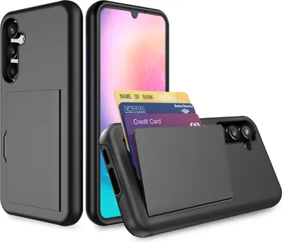 Produktbild von Smartphonica Telefon Fall geeignet für Samsung Galaxy A24 starke TPU mit Kartenschlitz - TPU starken Fall mit Kartenschlitz - Schwarz