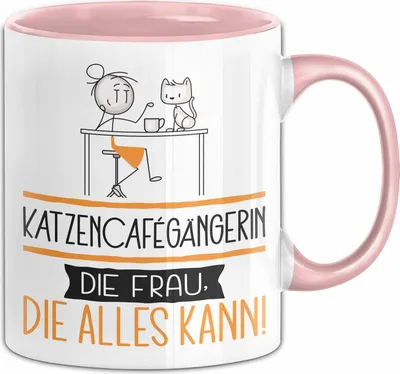 Produktbild von Katzencafégängerin Geschenk Tasse Becher Die Frau Die Allen Kann Geschenkidee für eine Katzencafégängerin Lustig (Rosa)