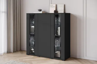 Obrázek produktu pro Prosklená komoda ZINATA 120 - černá