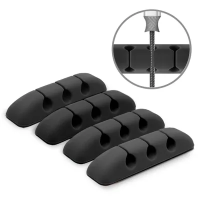 Obrázok produktu pre Organizér káblov (4 balenia) - 4 x 3 zásuvky - čierny