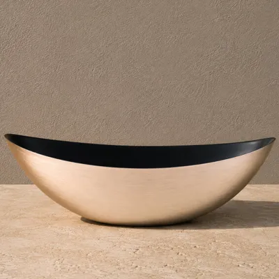 Immagine prodotto di Fioriera ovale grande 55 cm per esterni Ciotola decorativa champagne