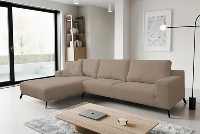 Produktbild von VENASI ASPEN Links Ecksofa ohne Schlaffunktion Sofa L Form Eckcouch Couchgarnitur Couch BRAUN