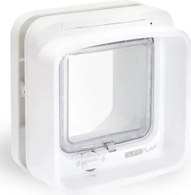 Produktbild von SureFlap DualScan Mikrochip Katzenklappe, Weiß, 142 mm x 120 mm, Bis zu 32 Mikrochips speicherbar