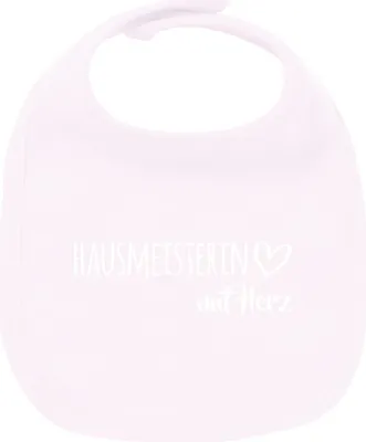 Produktbild von Huuraa Unisex Babylatz Hausmeisterin mit Herz Geschenk Babypink  Baumwolle Hausmeisterin Mitbringsel