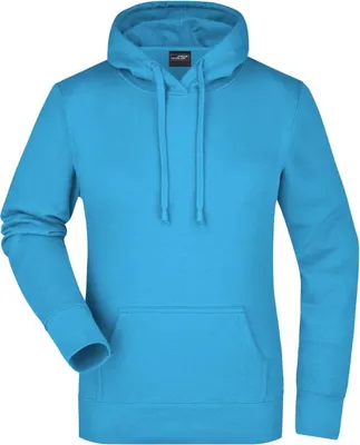 Produktbild von Ladies' Hooded Sweat Klassisches Kapuzensweat turquoise, Gr. S