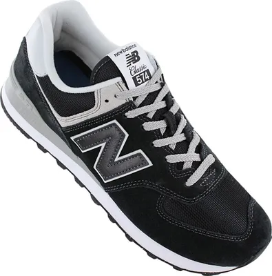 A single black New Balance sneaker is shown against a white background.
