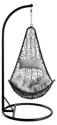 Produktbild von Hängesessel mit Gestell und Kissen im Boho-Stil, Outdoor Hängestuhl