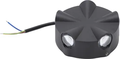 Obrázok produktu pre Nástenné svietidlo s LED osvetlením, jednoduché, okrúhle, z hliníka, vodotesné, čierne, 5 W, 5 LED, päťstranné osvetlenie, AC 85-265 V