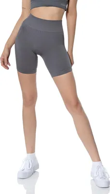 Produktbild von Stark Soul® Seamless kurze Leggings -OPAQUE- , blickdichte Fitness Short, Radlerhose, - Grau - Gr: S