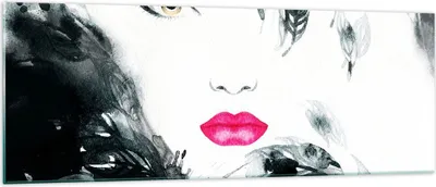 Produktbild von Bilder auf glas - Frau Abstraktion - 140x50cm - Glasbilder - Wandbilder - Kunstdruck - zum Aufhängen bereit - Wanddekoration aus Glas - Glas Bilder - Wandbild auf Glas - Einteilig - GAB140x50-3663
