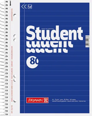 Produktbild von 5 BRUNNEN Collegeblöcke Student Kleinformat liniert DIN A5 Innenrand