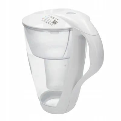 A white Dafi Crystal Led filter jug with a transparent body, shown against a white background.