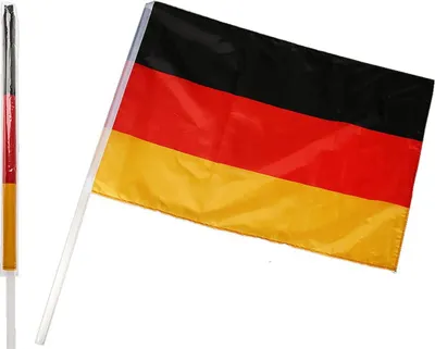 Produktbild von Deutschlandfahne Flagge ca. 60 x 90 cm Bundesflagge mit Kunststoffstab