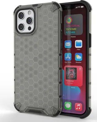 Produktbild von Mobigear Honeycomb iPhone 13 Pro Hülle Hardcase Backcover Stoßfest - Schwarz