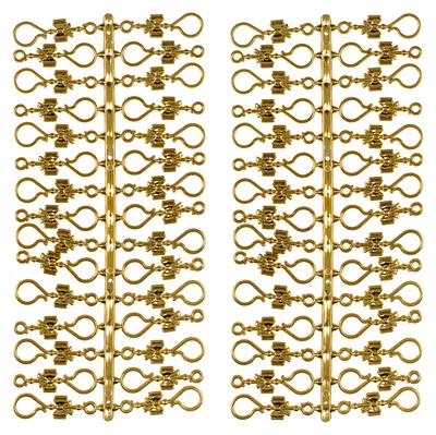 Produktbild von 60 Stück Weihnachtskugeln Haken "Goldene Schleife" Aufhänger