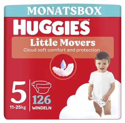 Obrázok produktu pre Huggies detské plienky Little Movers Disney veľkosť 5 mesačné balenie, 126 ks (3 x 42)