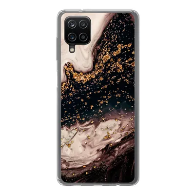 Produktbild von MuchoWow® Handyhülle Schutzhülle Hülle für Samsung Galaxy A12 Naturstein - Gold - Schwarz Silikon Softcase Handy Hülle - Bild