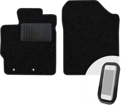 Produktbild von moto-MOLTICO Vorne Fußmatten Auto Velours Autoteppiche Schwarz Automatten Set 2-teilig passend für Toyota Yaris III 2011-2019