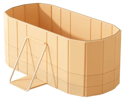 Produktbild von 120 cm lange, tragbare Faltbadewanne mit Thermoabdeckung und Metallgestell, 5-lagig verstärkte Badewanne für Kinder und Erwachsene, robuste Warm- und Kaltwasserbadewanne für Duschkabinen