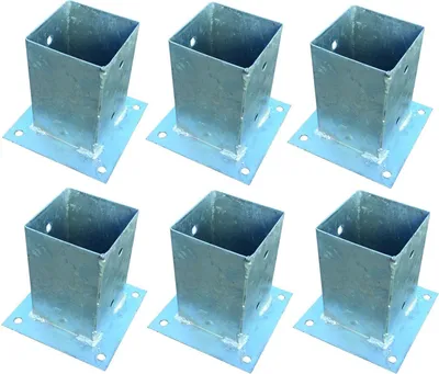 Produktbild von 6x Pfostenträger für Zaunpfosten 9x9cm zum Aufschrauben verzinkt Aufschraubhülse