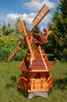 Produktbild von Windmühlen mit Beleuchtung – versch. Farben – Höhe 1,25 Meter, Farbe:Rot