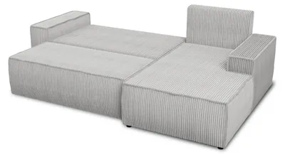 Produktbild von Ecksofa Totti L mit Schlaffunktion und Bettkasten - Cord Stoff - L-Form Couch, Polstersofa, Schlafsofa, Sofagarnitur (Beige (Poso 100) Seite: Links)