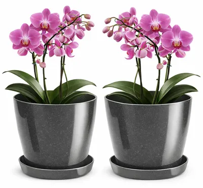 Obrázok produktu pre Sada dvoch lesklých kvetináčov s podstavcami, priemer 20 cm