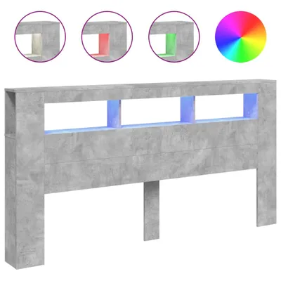 Zdjęcie produktu dla vidaXL zagłówek LED betonowy szary 200x18,5x103,5 cm materiał drewnopochodny