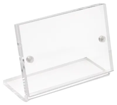 Produktbild von Tischaufsteller DIN A8 Querformat Werbeaufsteller aus Acrylglas mit Magnetverschluß Hinweisschildhalter Speisekartenhalter