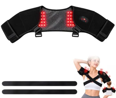 Produktbild von Wärmekissen Nacken Schulter Kabellos, Nackenheizkissen mit 660 nm LED, 6 Wärmestufen, 6 Massageprogrammen und 5000 mAh Akku