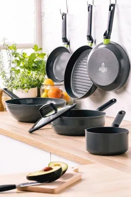 Produktbild von Famanu Grillpfanne 28 cm - Keramische Antihaftbeschichtung, induktions- und ofenfest