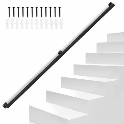 Produktbild von Innen- und Außentreppe 200 cm schwarzer Treppenleitrahmen