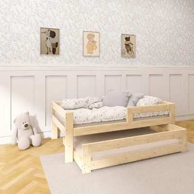Obrázek produktu pro NeedSleep® Dětská postel s přistýlkou a zábranou 160x80/140x70