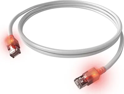 Immagine prodotto di Cavo patch EasyLan DualBoot LED RJ45 S/FTP Cat.6A (Classe EA), con connettore saCon, LSOH, bianco, 5 m