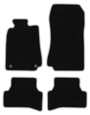 Produktbild von Fußmatten Velours Schwarz/Silber für Mercedes CLK W208 1997-2003 Set 4-tlg