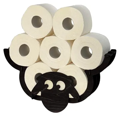 Produktbild von Toilettenpapierhalter Schaf Wand Schwarz Holz