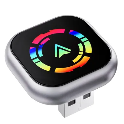 Produktbild von 2-in-1 Wireless CarPlay-Adapter, CarPlay+Android Auto, Bluetooth 5.0, Plug-and-Play, kompatibel iOS12+/Android11+/Auto (Schwarz)