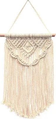 Image de Tenture murale en macramé, Petite tapisserie tissée, Décoration murale - Jolie pour la décoration boho de la maison, l'appartement, les décorations de fête?modèle 8, 25x38cm ?