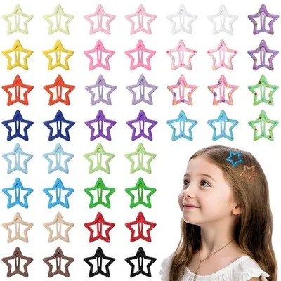 Immagine prodotto di 44 graffette colorate in metallo – accessori per capelli antiscivolo, ideali per bambine e donne
