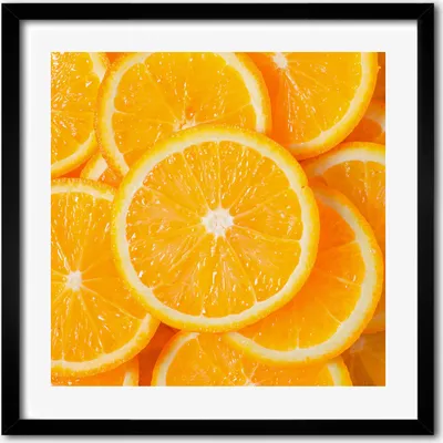 Produktbild von Bild - 50 cm x 50 cm - MDF - Rahmen, Wandkunst - Orangenscheiben