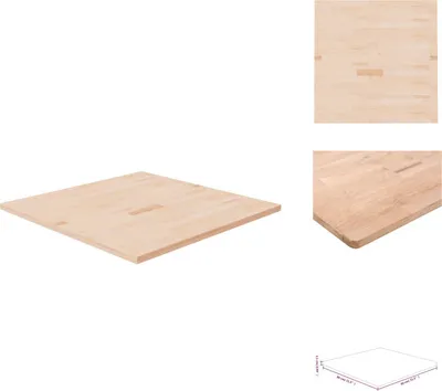 Immagine prodotto di Piano tavolo vidaXL quadrato 80x80x2,5 cm in legno di rovere non trattato -  Piani per tavoli