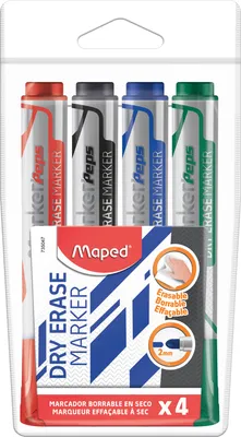 Immagine prodotto di Maped 735047 Marcatore per lavagne bianche Maped Marker'Peps Jumbo, confezione da 4 pz